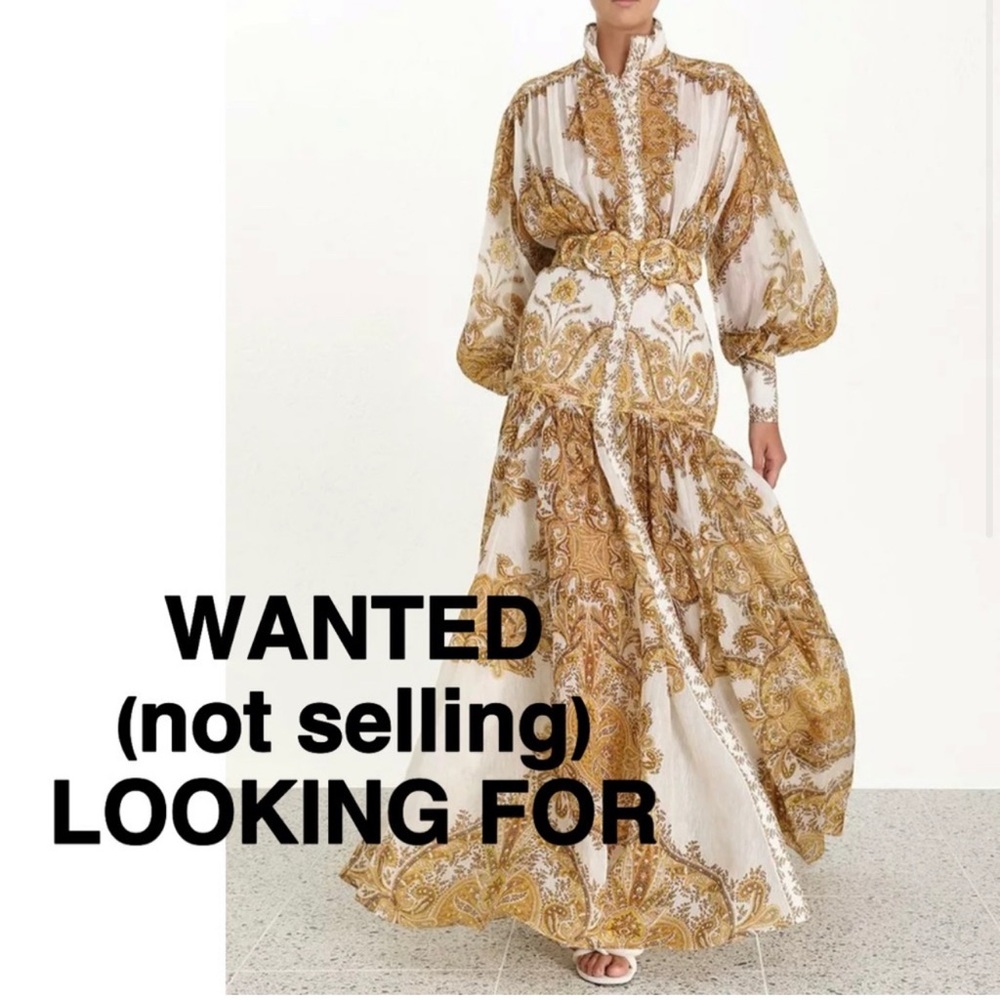 Zimmermann size 2
Women's Zippy Silk Linen Paisley Billow Gown - Golden Paisley